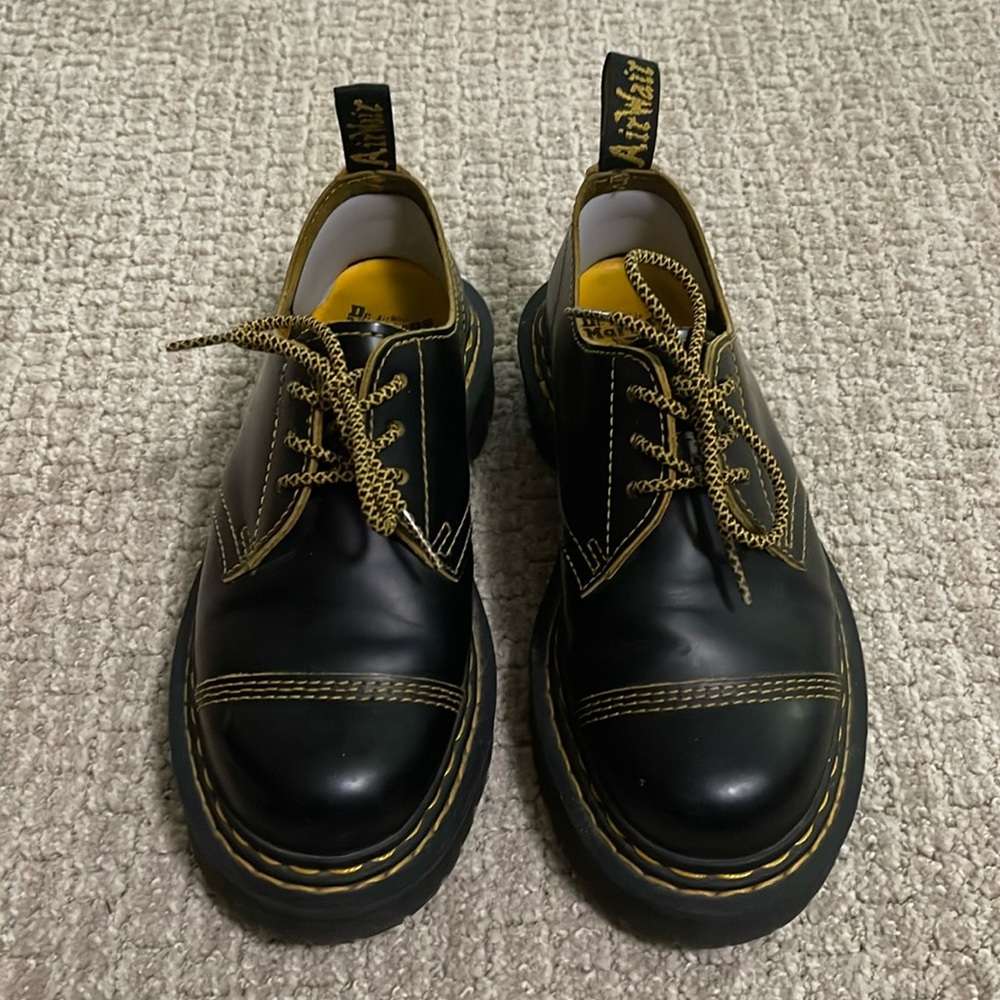 Doc Dr. Martens Black Leather Platform Shoes Boots Women’s Size 8 US
